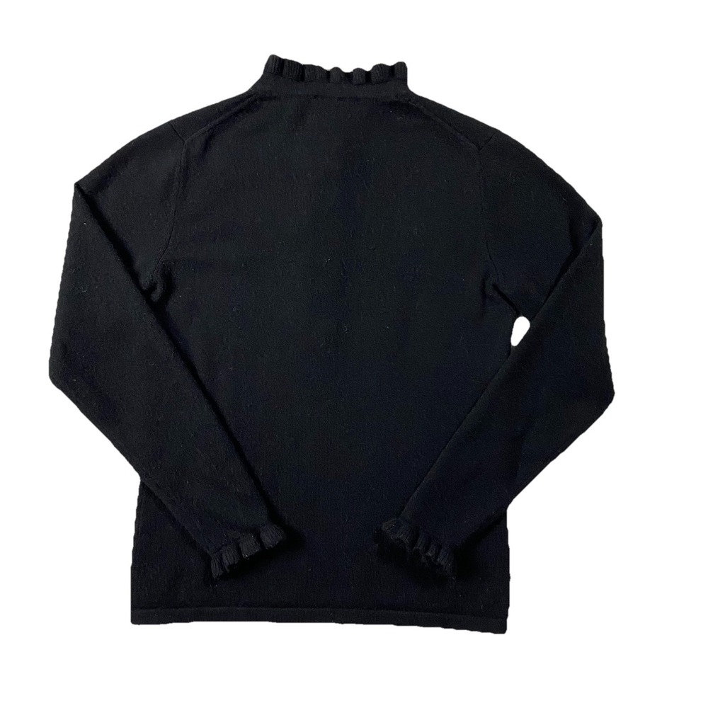 Invisible World 100% Cashmere Sweater Ruffled Collar Black Women’s M Whimsigoth - Picture 14 of 14